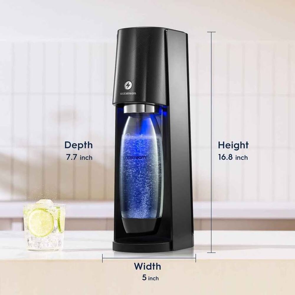 NEW SodaStream E-Terra Sparkling Water Maker Black – Electric Carbonator + CO2 + - Picture 6 of 8
